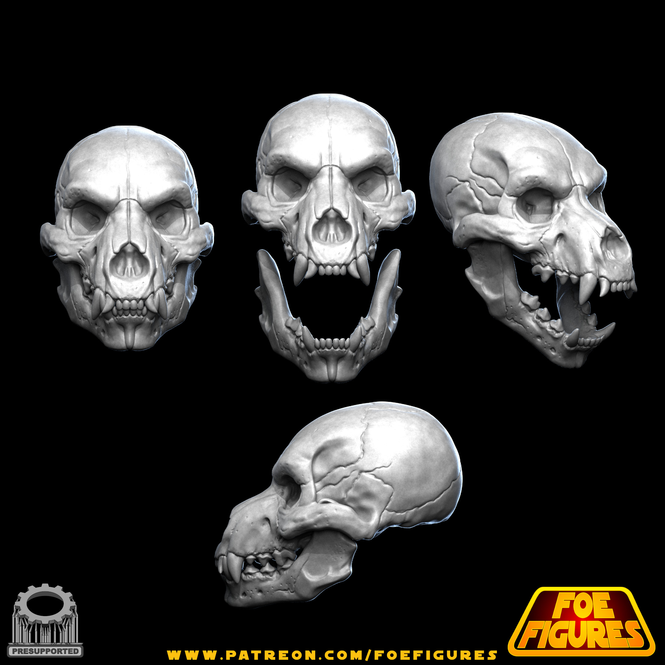 Wolfman/Werewolf Skull